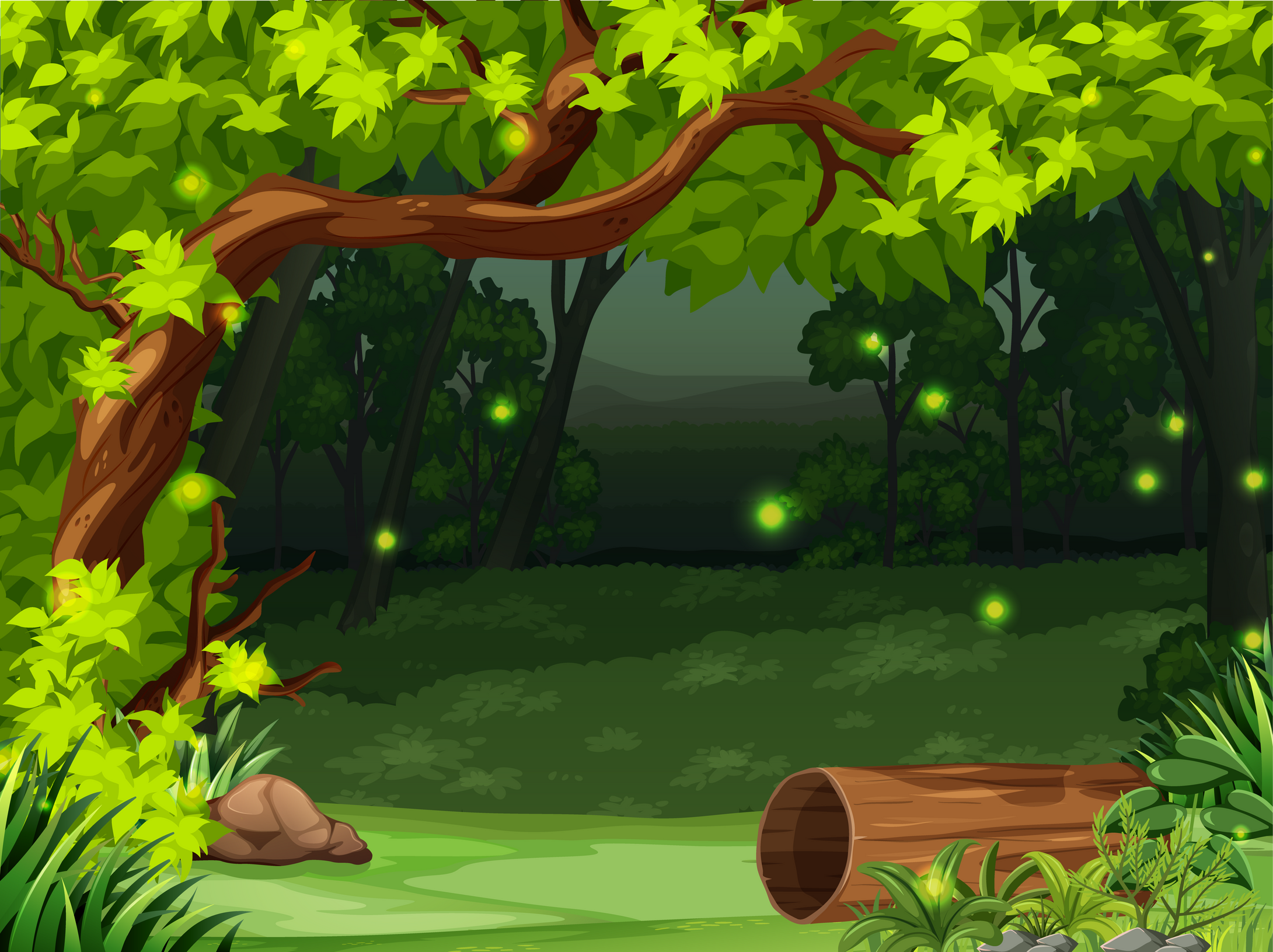 Enchanted forest landscape background